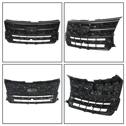 Findmall Matte Black Front Upper Bumper Grille Replacement for Explorer 2018-2019