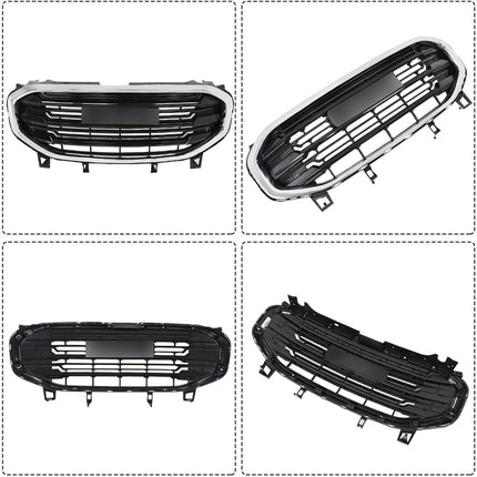 Findmall Front Grille Assembly for 2018-2021 GMC Terrain, Black with Chrome Trim