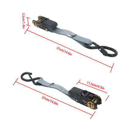 Findmall 4 Pack 1 Inch x 15 Ft Ratchet Tie Down Straps Kit 2200 lbs Break Strength with S Hooks, Loop Straps and Bungee Cords for Motorcycle, ATV, Trailer and Moving