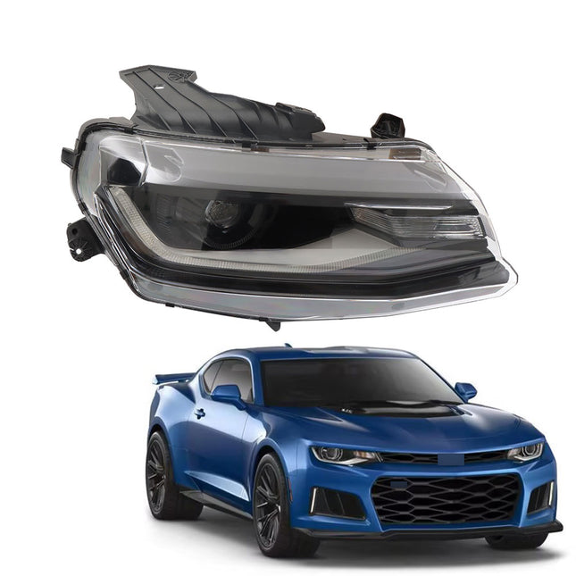Findmall Passenger Side Headlights Assembly HID with DRL Replacement for Camaro 2016-2018 Replacement for Camaro ZL1 2019-2022 Housing Black Lamp RH 1PC