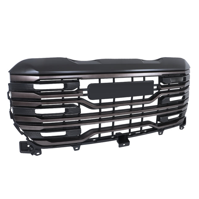 Findmall Black Straight-Trim Front Upper Bumper Grille AT4/AT4X Style Replacement for Sierra 1500 2022-2024