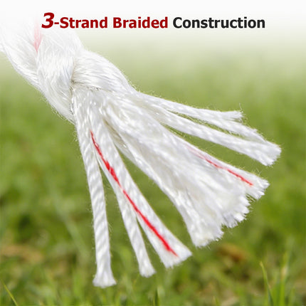 findmall 3-Strand Arborist Rigging Rope – Heavy Duty Tree Climbing & Outdoor Work Rope, 2038 LBS Breaking Strength (White&Red)