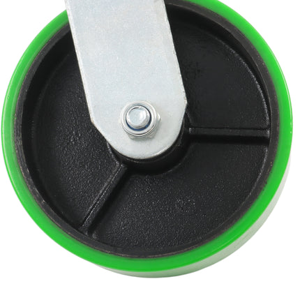 Findmall 1 Pack 6 Inch Polyurethane Swivel Caster Wheel with Brake, Plate Mount, Heavy Duty Replacement Caster for Toolboxes, Workbenches & Industrial Equipment