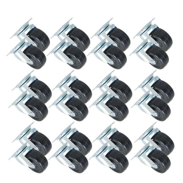 findmall 2" Swivel Caster Wheels (24 Pack) with Top Plate – Smooth Rolling Rubber Casters with Bearings for Furniture & Equipment