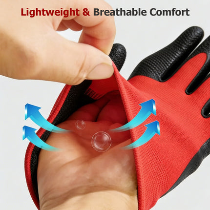 findmall 12 Pairs Crinkle Latex Coated Work Gloves – Durable Rubber Grip Safety Gloves for Construction, Warehouse, Gardening & Assembly