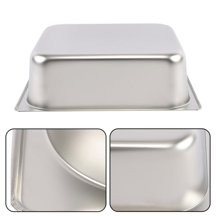 Findmall Stainless Steel Hotel Steam Pan, 1/2 Size, 4" Deep, 13 × 10.5 × 4 Inches, for Cooking, Baking, Grilling & Food Service