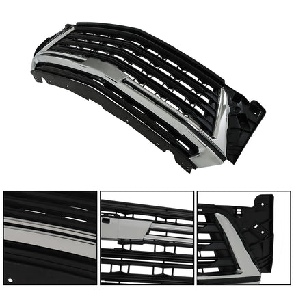 Findmall Black Front Center Grille with Chrome Trim Replacement for Traverse 2022-2023