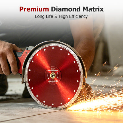 findmall 5"/7"/10" Diamond Porcelain Cutting Blade – Ultra-Thin Turbo Mesh Tile Blade for Ceramic, Granite & Masonry (Wet & Dry Use)