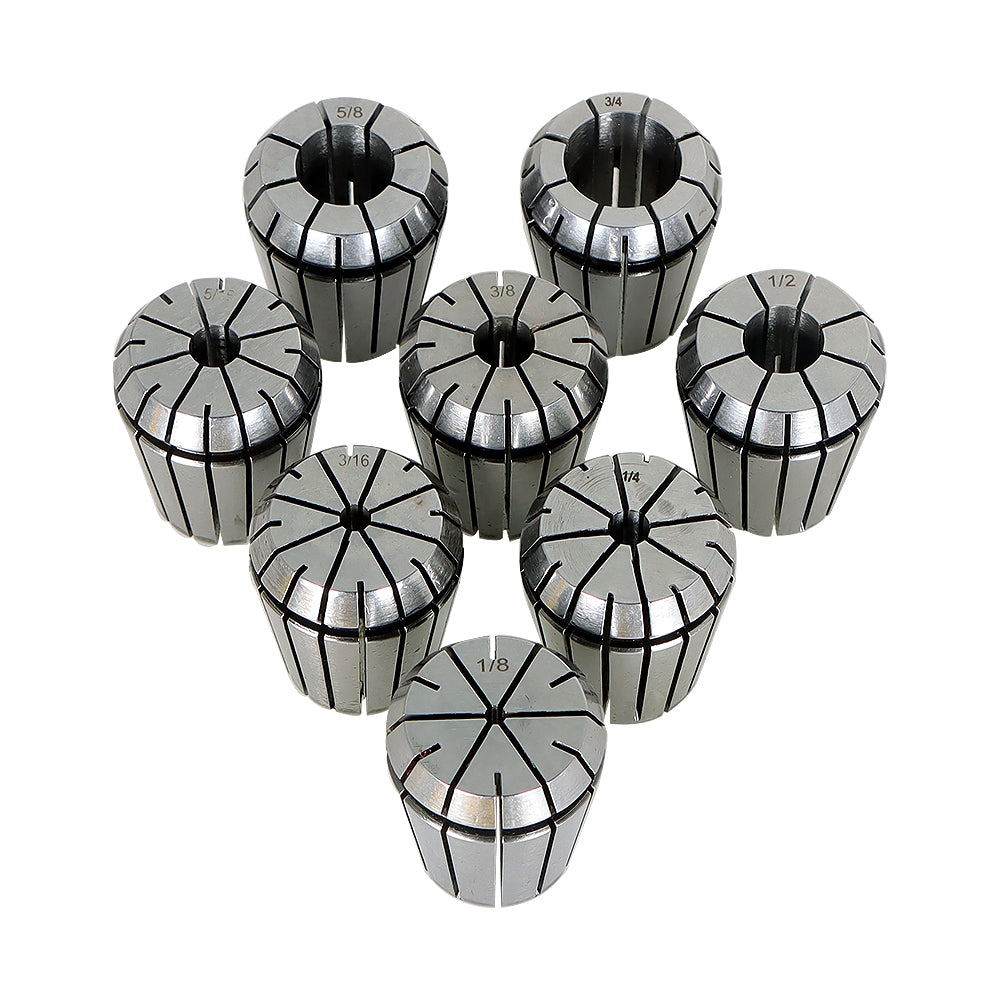 findmall ER32 Spring Collet For Milling Lathe Tool Engraving Machine 8PC 1/8-3/4"