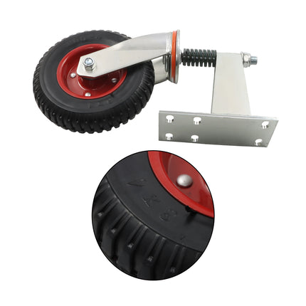 Findmall 1 Pack 8" Heavy Duty Spring Loaded Swivel Gate Wheel with 600 LBS Load Capacity, Metal & Wooden Gate Caster Wheel for Driveway Gates, Farm Fences & Yard Gates