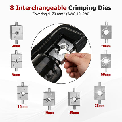 findmall 10 Ton Hydraulic Crimping Tool – Heavy Duty Wire & Battery Cable Lug Terminal Crimper