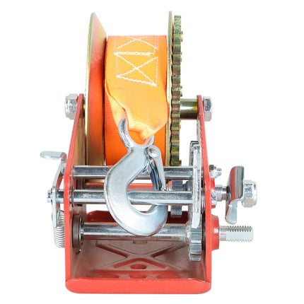 Findmall 3500 lbs Heavy Duty Hand Winch with 32 ft Nylon Strap, Manual Crank Strap Winch with Hook, Two-Way Ratchet Trailer Winch for Boat, Truck & ATV