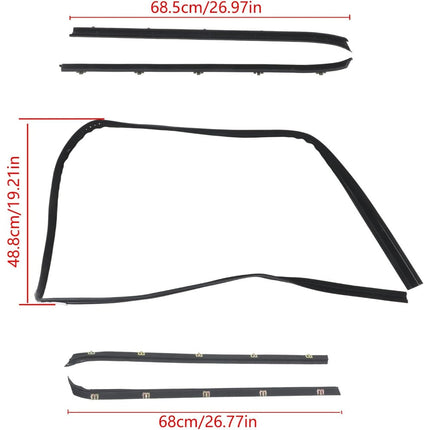 Findmall Window Sweep & Run Channel Weatherstrip Kit for 1981-1986 K3500, 6-Piece