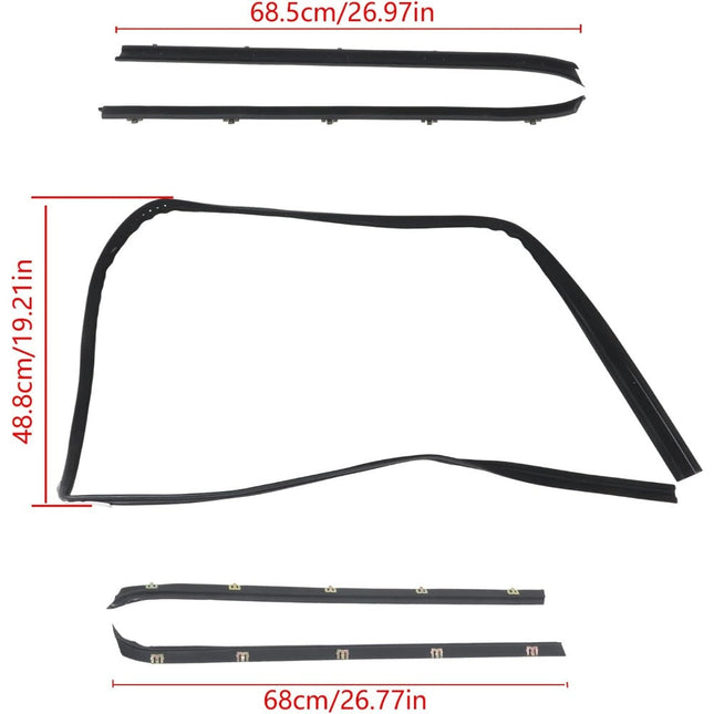 Findmall Window Sweep & Run Channel Weatherstrip Kit for 1981-1986 K3500, 6-Piece