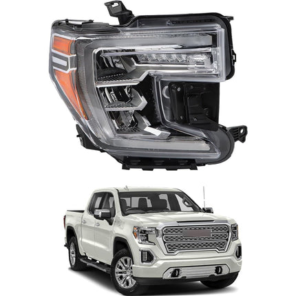 Findmall Headlight Assembly for 2019–2021 GMC Sierra Front Right Passenger Side, Replaces 84989881