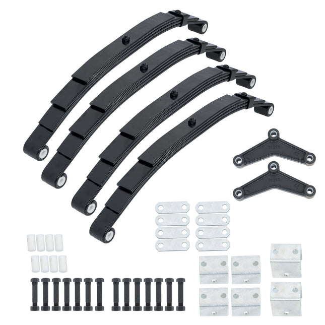 Findmall 4-Spring 4-Leaf Double-Eye Trailer Suspension Kit, 1,750 lb per Spring with Equalizers and Hangers