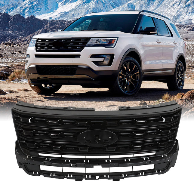 Findmall Glossy Black Mesh Front Upper Grille Replacement for Explorer 2016-2017 FO1200578