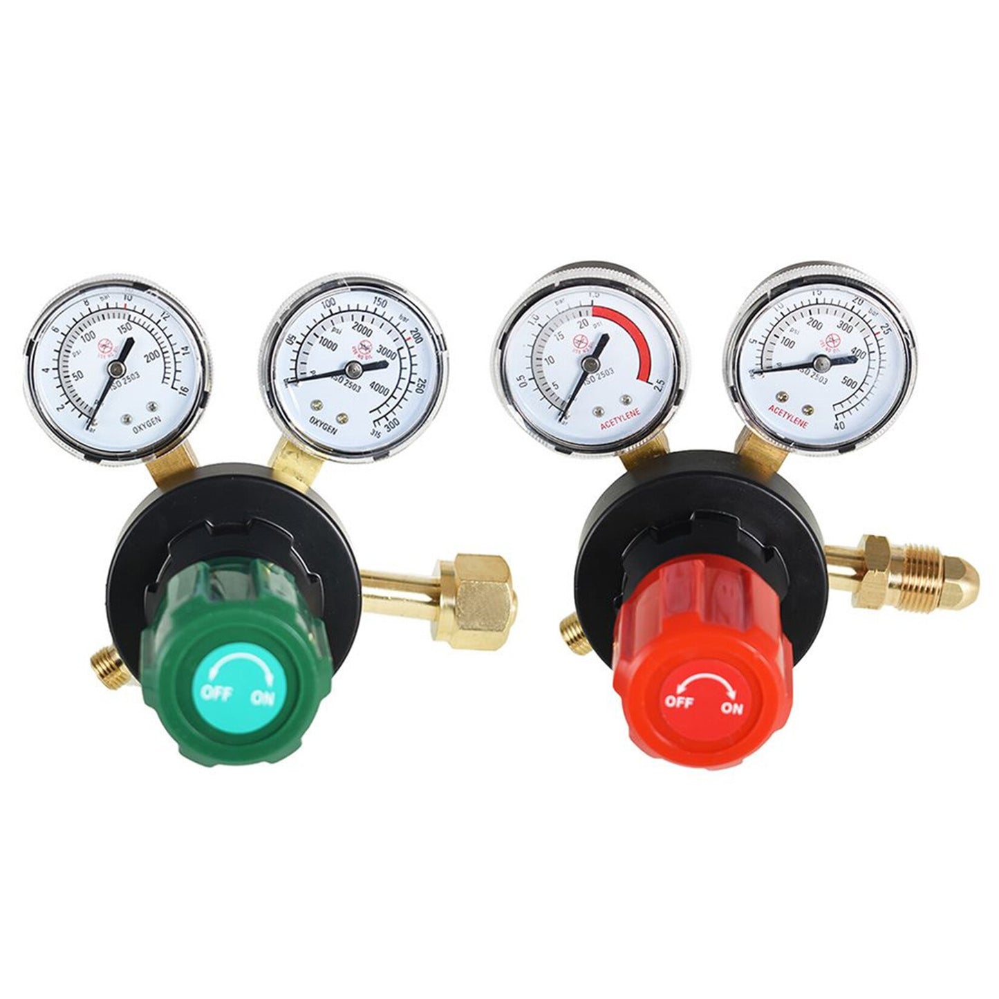 findmall CGA 540 Oxygen CGA 510 Acetylene Regulator for Welding Gas Gauge