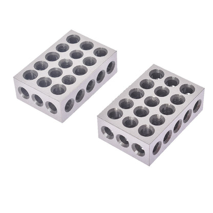 findmall 1 x 2 x 3 Inch Blocks 0.0001 Ultra Accuracy 1 x 2 x 3 Blocks Set 23 Hole with Screws Hex Key Plastic Case