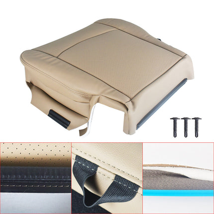 Findmall Driver Bottom Perforated Leather Seat Cover Tan Replacement for 2009-2012 Ram