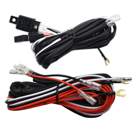 Findmall 12V LED Universal Fog Light Laser Rocker On/Off Switch Wiring Harness 40A Relay Fuse Red