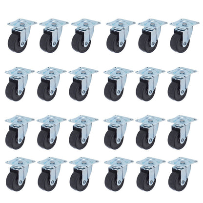 findmall Heavy Duty Swivel Caster Wheels 24 Pack 2 Inch Rubber Base With Top Plate & Bearing