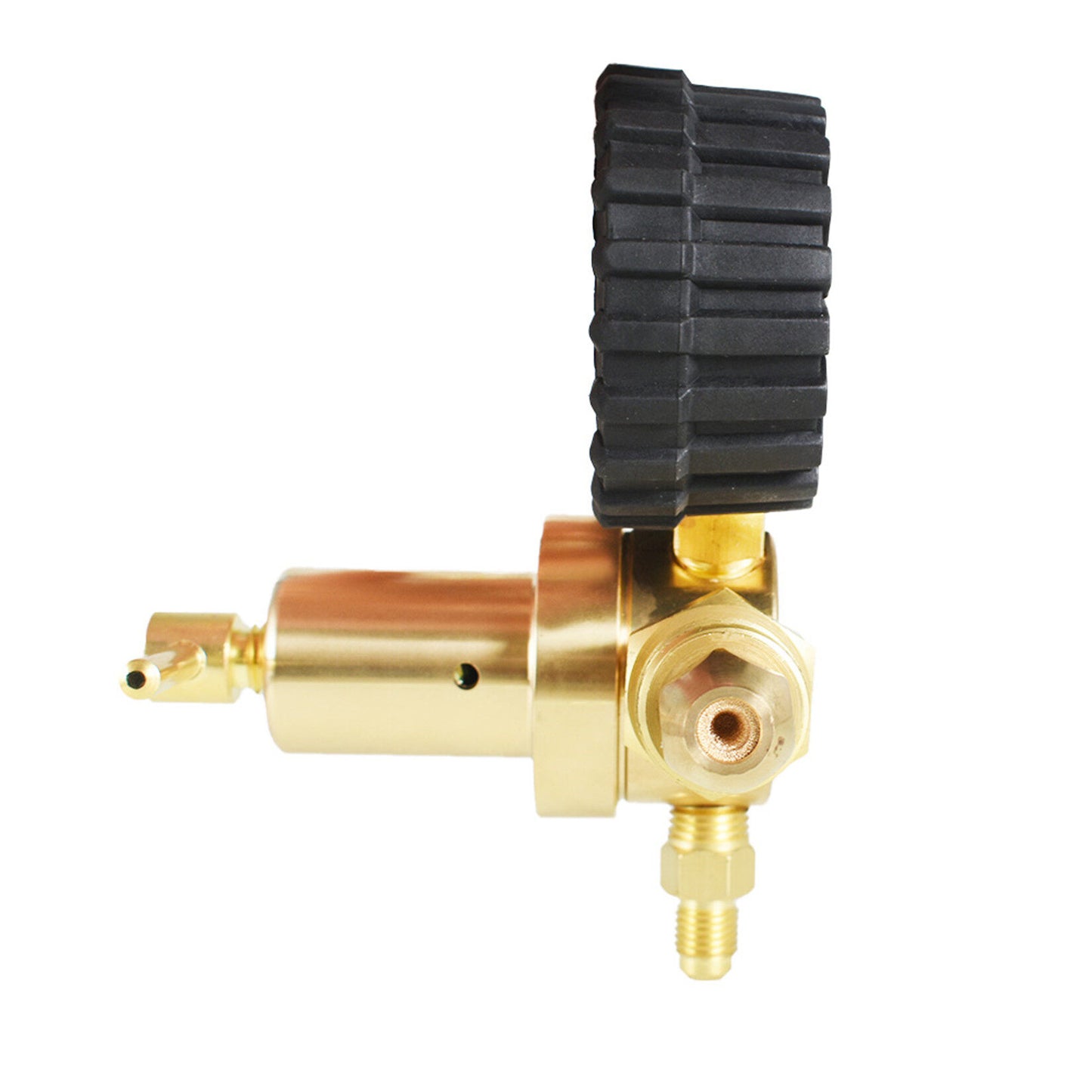 findmall Nitrogen Regulator 0-500PSI Delivery Pressure Brass CGA580 Inlet Tank Threads 1/4 Inch Male Flare Outlet Connection - UNF7/16-20 Outlet Threads Heavy-Duty Handle Relief Valve