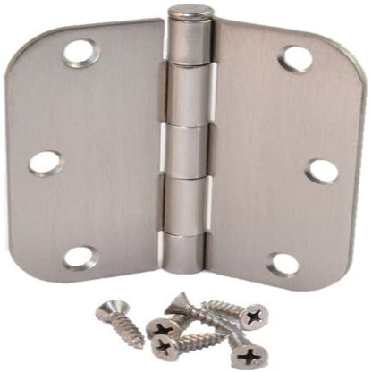 findmall 50 Pack Door Hinges Satin Nickel 3.5 Inch x 3.5 Inch 5/8 Radius Corner Hardware Controls