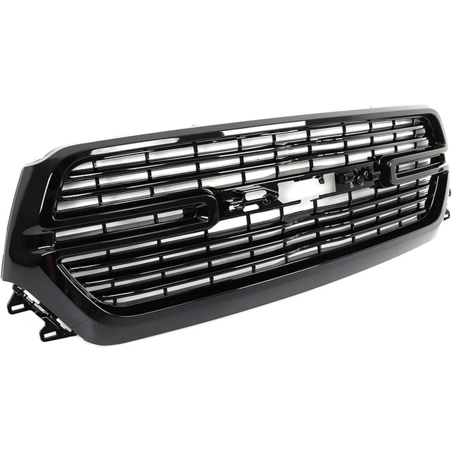 Findmall Glossy Black Front Upper Mesh Grille Frame without Mesh Base Replacement for Ram 1500 2019-2022