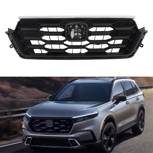 Findmall Matte Black Honeycomb Front Upper Hood Grille Replacement for CR-V 2023-2024 712013A0A110