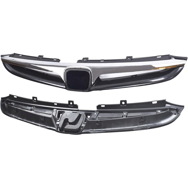Findmall Black and Chrome Front Upper Bumper Grille Replacement for Accord 2006-2007
