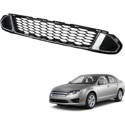 Findmall Front Lower Grille with Chrome Molding Trim Grill Assembly Replacement for 2010 2011 2012 Fusion