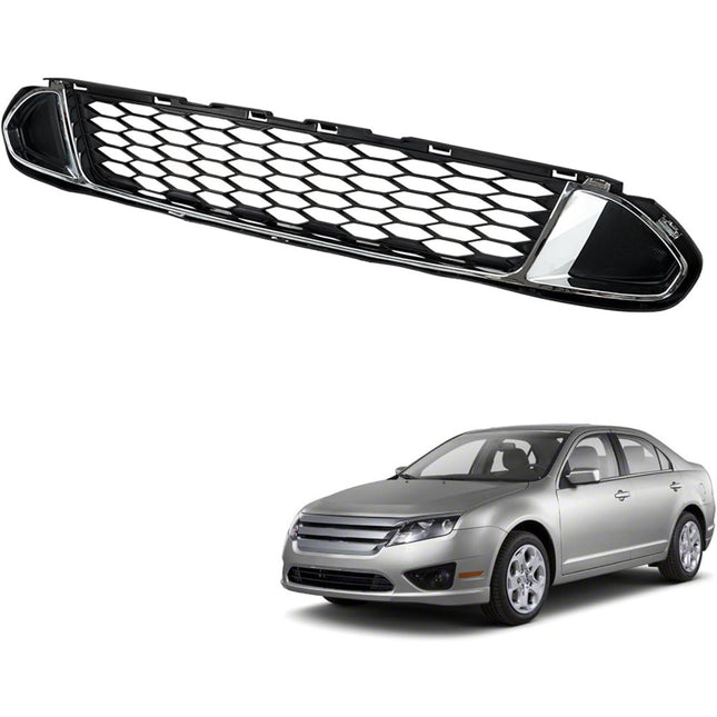 Findmall Black Front Lower Grille with Chrome Molding Trim Replacement for Fusion Sport 2010-2012