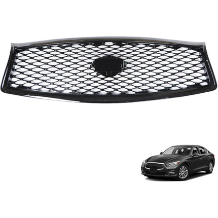 Findmall Front Mesh Grille for 2014-2017 Infiniti Q50, Painted Black