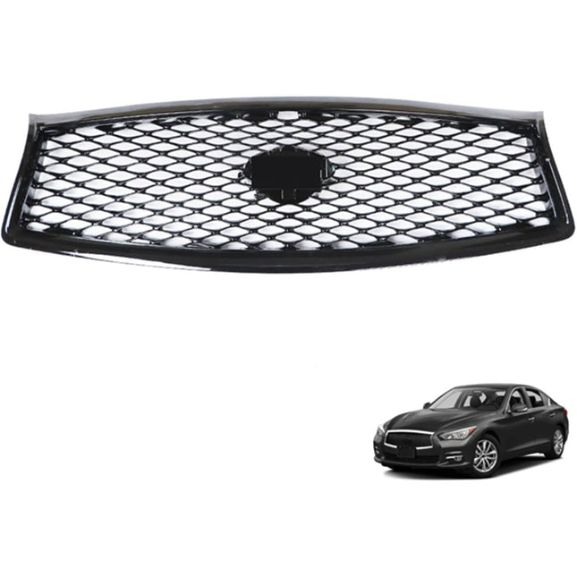Findmall Front Mesh Grille for 2014-2017 Infiniti Q50, Painted Black