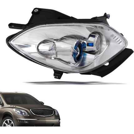 Findmall Passenger Side Headlights Assembly HID w/o AFS Replacement for Enclave 2008-2012 Housing Chrome Lamp RH 1PC 19351935