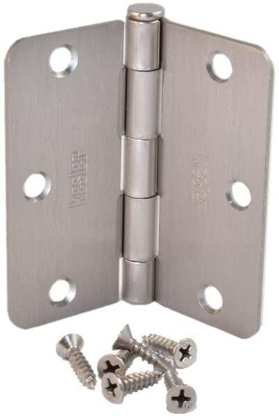 findmall 18Pcs Door Hinges 3.5 Inch x 3.5 Inch Door Hinge Satin Nickel 1/4 Inch Radius Corner Door Butt Thickness 2.2 MM