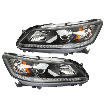 Findmall Headlight Assemblies for 2013–2015 Honda Accord 4-Door Sedan Front Left and Right, Replaces 33100-T2A-A01 and 33150-T2A-A01