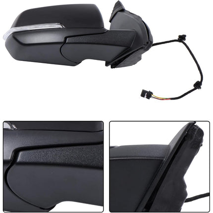 Passenger Right Side Power Heated Mirror Replacement for Acadia 2020-2022 Replacement for 84579491 Matte Black w/Blind Spot Turn Signal Textured Black Base Electric 7-Pin Connector