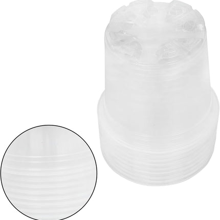 findmall 30PCS 6" 5" 4" Transparent Plastic Flower Pots Seedling Cups for Plants, Plastic Seedling Pot with Drainage Holes, Garden Flower Plant Container for Transplanting, Succulents, Cuttings