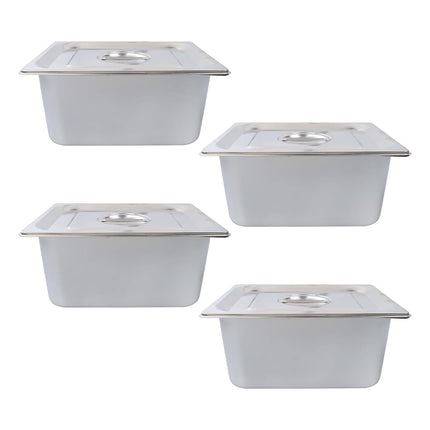 Findmall 4 Set Stainless Steel Steam Table Pan 1/2 Size X 6 Inch Deep Hotel Pans for Home, Party, Restaurant and Hotel
