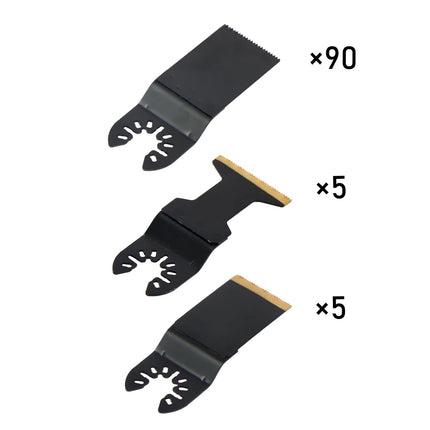 Findmall Oscillating Saw Blade Set-100Pcs, Titanium Alloy, Fit for Wood Metal Plastic Cutting, Compatibility with Most of Oscillating Multi-Tools