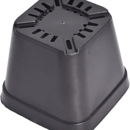 findmall 100 Pack 4in Black Reusable Plastic Square Nursery Pot with Drainage Hole for Plants