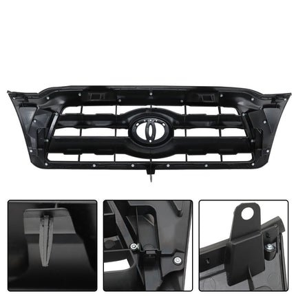 Findmall Front Upper Grille for 2005-2011 Toyota Tacoma, Gloss Black