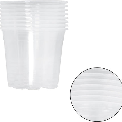 findmall 36PCS 6.7" 5" 4" 3.5" Transparent Plastic Flower Pots Seedling Cups for Plants, Plastic Seedling Pot with Drainage Holes, Garden Flower Plant Container for Transplanting, Succulents, Cuttings