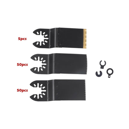 Findmall Professional Oscillating Saw Blades 105Pcs Kit: Titanium and HCS for Wood, Metal, Plastic - Fast Installation