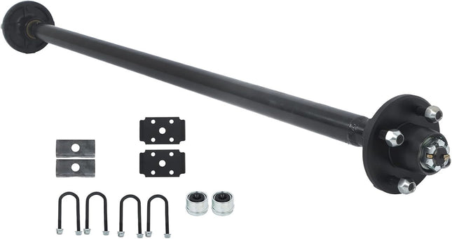 Findmall 2,000 lb Trailer Axle with U-Bolt Kit, 4 on 4 in, 58 in Hub Face