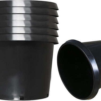 findmall 5 Pack Nursery Pots, 20 Gallon Round Black Plastic Planter Pots with Drainage Holes for Garden Outdoor and Indoor Use