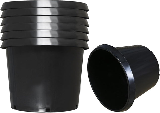 findmall 5 Pack Nursery Pots, 20 Gallon Round Black Plastic Planter Pots with Drainage Holes for Garden Outdoor and Indoor Use