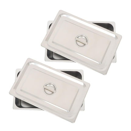 Findmall 2Pcs Steam Table Pan with Lids 4 Inch Deep Hotel Pans | for Storing Hot and Cold Food